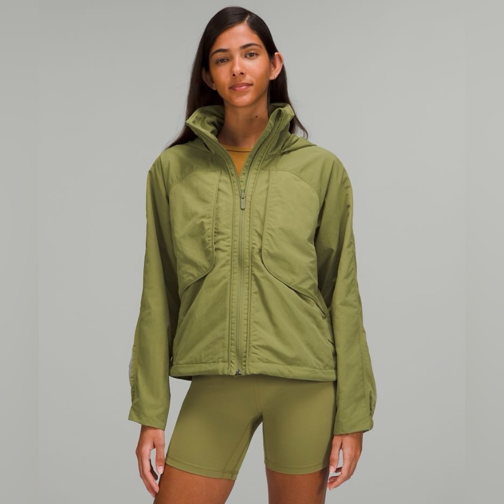 Lululemon Always Effortless Jacket Sz 14 Army Green waterproof NEW W/ TAGS